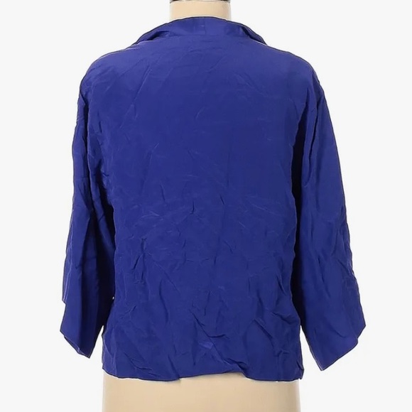 Leifsdottir by Anthropologie Purple 100% Silk Beaded Blazer Size Small - Picture 9 of 14